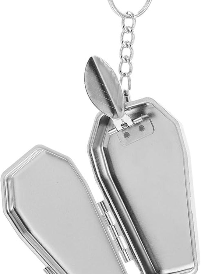 علبة سجائر متنقلة من الصفيح المطلي مع غطاء لسلسلة المفاتيح، إكسسوار للتدخين أثناء السفر والتخييم - Image 1